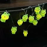Riaxuebiy Niedliche Frosch Form Lichterketten Frosch Nachtlicht Batteriebetriebenes für Weihnachten Home Party Kinder Schlafzimmer Dekoration (1.65M/10LED, Schüchterner Frosch)