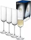 Villeroy & Boch - NewMoon Sekt-/ Champagnerglas Set 4-teilig 120 ml Klar, Spülmaschinenfest, Gläser Set für Sekt oder Champagner, Trinkgläser, Sektglas, Champagnergläser, Sektkelch, Kristallglas
