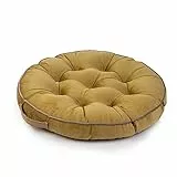 Paco Home Bodenkissen Boden Kissen Sitzkissen versch. Farben Innen Auflage Weich Dekorativ Rund Uni Yoga Meditation, Farbe:Ocker, Größe:58x58x6cm