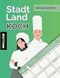 Stadt Land Koch - Quiz Geschenk für Köche: Spielblock mit 35 Blatt Din-A4 (Seiten zum Ausschneiden)