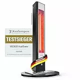 VASNER HeatTower Wärmestrahler – Infrarot Standheizstrahler 2500 Watt - Heizstrahler Terrasse elektrisch 4 Heizstufen - Elektro Heizstrahler Outdoor - Terrassenstrahler Infrarot inkl. Fernbedienung