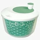 Westmark Salatschleuder, Fassungsvermögen: 4,4 Liter, ø 23,5 cm, Kunststoff, BPA-frei, Spinderella, Farbe: Transparent/Weiß/Mint-Grün, 2430226M