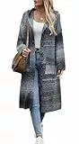 YUTILA Dicke Lang Strickjacke Damen Winter Oversize Grobstrickjacke Strickcardigan Pullover mit Knöpfe und Taschen