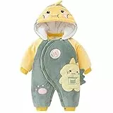 Minizone Neugeborene Baby Overall Mit Kapuze Füßlinge Strampler Winter Schneeanzüge Karikatur Jumpsuit, 0-3 Monate