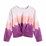 Arshiner Mädchen Sweatshirt Tie-Dye Langarm Pullover Rundhals Sport Mode Kinderkleidung Leichtgewicht Langarmshirt für Mädchen 10-11 Jahre