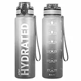 Sahara Sailor Trinkflasche, Sport Trinkflasche, [BPA-frei Tritan] 1L/500ML/750ML Auslaufsicher Sport Wasserflasche, Sportflasche für Fahrrad, Camping, Yoga, Gym (1 Flasche)