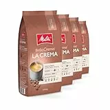 Melitta BellaCrema La Crema Ganze Kaffee-Bohnen 4 x 1kg, ungemahlen, Kaffeebohnen für Kaffee-Vollautomat, mittlere Röstung, geröstet in Deutschland, Stärke 3, im Tray