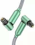 RAWAUX Optisches Kabel 1M Doppeltes 90 Grad Optisches Audiokabel Rechtwinkliges Toslink Kabel Digitales Optisch Kabel Kompatibel mit Soundbar, Heimkino, PS4, Playstation