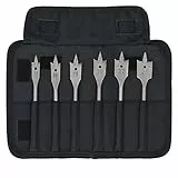 Bosch Professional 6 tlg. Self Cut Speed Flachfräsbohrer-Set (für schnelles und grobes Bohren in Weichholz, mit Tasche, Ø 13-25mm, Zubehör Bohrschrauber)