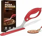 2-in-1-Pizzaschere mit Antihaft-Slice-Server. Scharfes Pizzaschneiden ohne Abreißen. Fester Griff, lebensmittelechter Edelstahl-Pizzaschneider. Spülmaschinenfestes Küchenscheren-Werkzeug