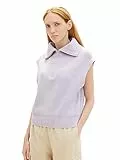 TOM TAILOR Denim Damen Troyer Pullunder , soft lavender melange, L