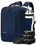 Lekespring Reiserucksack für Ryanair Handgepäck 40x30x20, Rucksack Handgepäck Flugzeug mit 6 Packwürfeln, leichter Flugrucksack für Kurztrips, Business & Arbeit, Marineblau