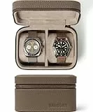 TAWBURY Leder-Uhrenetui für Reisen – Uhrenbox für 2 Uhren | Uhrenkoffer für Damen und Herren | Uhrenaufbewahrung