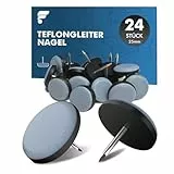shinfly Möbelgleiter Teflon Set mit Nagel - 24 Stück Ø 25 mm Blau Runde Teflongleiter, Effektive Befestigung und Schutz für Möbel und Böden