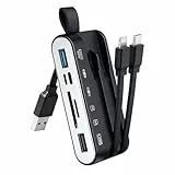 Carehabi SD Kartenleser USB 3.2 SD Kartenleser USB C SD Karte USB C und USB A Kartenlesegerät mit Micro SD & SD Kartensteckplätzen Unterstützt SDHC/SDXC/TF/MMC