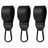 URAQT Kinderwagen Haken, 3 Stück Universelle Anhänger für Kinderwagen Lederoptik Kinderwagen Taschenhalte Kinderwagenhaken Taschenhaken Buggy Clips Träger für Wickeltasche Taschen Einkaufstasche