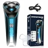Rasierer Herren Elektrisch, [2026 Neu] Elektrischer Rasierapparat IPX7 Nass-& Trockenrasierer für Männer, Elektrorasierer mit Bartschneider, USB-C, 120Min Laufzeit (Blau)