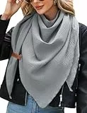UMIPUBO Schal Damen Baumwolle Musselin Halstuch Dreiecksschal Dreieckstuch Herbst Unifarben Schal Halten Sie Warm Musselintuch Bequem Groß Elegant Leicht Scarf Damen Stola 190x80cm, Grau