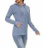YUTILA Damen Sweatjacke Zip Hoodie Blumen Drucken Jacke Kapuzenjacke Kapuzenpullover Sportjacke mit Tasche