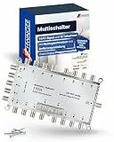 SCHWAIGER 5224 SAT Multischalter 1 auf 16 I SAT-Verteiler für 16 Teilnehmer I Satelliten-Multiswitch aus Aluminium I energieeffizient & zuverlässig I 16-Fach Verteiler für Satellitensignale