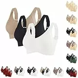 Generisch 3er Pack Damen Sport Ohne BüGel BH mit Stark Halt Seamless BHS mit Verstellbarer Push Up Bra Set HöHe Beanspruchung Trainieren Bustier Fuer Yoga Fitness
