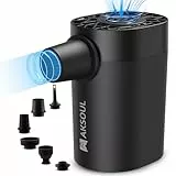 AKSOUL Elektrische Luftpumpe luftmatratze Portable Pumpe: Klein AA Batterie Electric Air Pump Elektrisch Mini Auto Elektropumpe Kompressor mit Licht für Pool Camping Matratze Luftbett