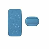 Kleine Wolke Calypso 2-teilig Badewanneneinlage Set mit Nackenkissen, blau, 72 x 36 cm