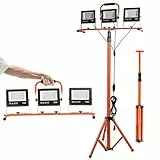 ETOOLAB Baustrahler LED mit Stativ | Baustrahler Led | 30000LM | 225W（ 3x 75W) | StrahlerArbeitsscheinwerfer 5m Bauscheinwerfer | Baustellenlampe | 98-200cm außen höhenverstellbar