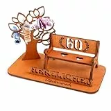 I LOVE MOM Geldgeschenk Geburtstag Holz,Selber Machen Holz-Schild Gästebuch,DIY Dreidimensionale Bäume Sitzbank Deko Zahlen für Geschenke,Hochzeiten,Partys,Geburtstage,Jubiläum (Y60)
