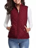 fuinloth Damen Weste, Herbst Leichte Steppweste Ärmellos Kurz Vest Gilet