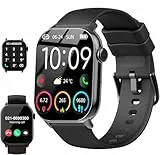 Smartwatch Herren Damen, 1,96' HD Smartwatch Damen mit Telefonfunktion, Smart Watch Fitnessuhr 113+ Sportmodi, IP68 Wasserdicht, Sportuhr mit Herzfrequenz Schlafmonitor Schrittzähler, für Android iOS