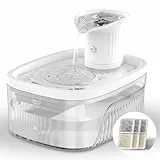 Jewyow 2.5L Katzenbrunnen, 2200mAh Katzenbrunnen Kabellos, Trinkbrunnen für Katze Kabellos mit Bewegungsmelder, Leise Pumpe, 2 Modus, 3 Filter für Katzen,Hunde