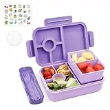 Bugucat Brotdose Kinder mit Fächern 1300ML, Lunchbox Auslaufsicher mit 5 Fächern, Bento Box für Erwachsene, Frühstücksbox Vesperdose für Jungen&Mädchen Lila
