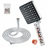 Duschkopf mit Filter, YEAUPE PRO Duschkopf Wassersparend mit 6 Strahlarten, Hochdruck Handbrause (115 * 100mm), Duschbrause zur Entfernung von hartem Wasser - Duschkopf mit Schlauch