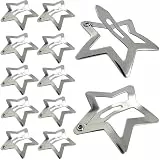 LIIMZII 10 Stück Metall Stern Haarspangen, Silber Mini Sternen Star Hair Clips Haarschmuck, Klein Haar Spangen Haarklammern Accessoires, Kleine Haarspange Sterne für Kinder Mädchen Kopfbedeckungen