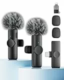 CZOCPOS 2er Set Mini Mikrofone für iPhone, Mikrofon für Handy, iPad & Android, Lavalier Mikrofon mit Geräuschunterdrückung, Einfache Bedienung & professionelle Tonqualität für YouTube, TikTok & Vlogs