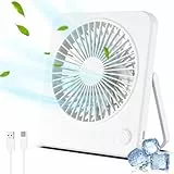 Hianjoo USB Ventilator, Mini Ventilator Leiser, Tischventilator mit 3 Geschwindigkeiten, USB Lüfter Desk Fan für Büro, Zuhause und Schlafzimmer [Weiss] Stromversorgung über USB, Keine Batterie