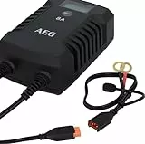 AEG Automotive 10618 Mikroprozessor-Ladegerät für Auto Batterie LD 8.0, 8 Ampere für 12/24 V, 9-HF Ladestufen, Autostartfunktion, Komfortanschluss
