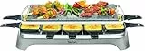Tefal Pierrade Raclette, 1350 Watt, Grill-Platte aus Stein + 10 antihaftbeschichtete Pfännchen, inkl. Schaber, abnehmbares Kabel, grau, PR457B
