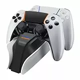 snakebyte Twin:Charge 5 - schwarz - Ladestation für 2X PlayStation 5 DualSense Controller, 2 Std. Schnellladung für Wireless Controller, Type-C Kabel, LED-Ladestatusanzeige, PS5 Design