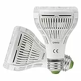 SANSI 15W LED Pflanzenlampe Vollspektrum, E27 Pflanzenlicht 200W Äquivalent Grow Light für Zimmerpflanzen, 4000K LED Wachstumslampe mit Hoch PPFD für Garten, Blumen, Gemüse, Obst (2 Stücke)