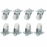 8 Stück Lenkrollen 1,25 Zoll PP Kleine Rollen Trolley 360 Grad drehbar mit der oberen Platte