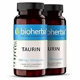 Taurin Kapseln – 200 Stück, hochdosiert mit 500 mg Taurin und Vitamin B1, für Sport & Fitness, Pre-Workout Booster ohne Koffein von BIOHERBA PZN 17190252