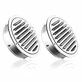 2 Stück Lüftungsgitter Edelstahl Rund, 100mm Rund Abluftgitter Belüftungsgitte Zuluft Abluft mit Insektennetz, Wetterschutzgitter Lamellengitte für Garage Küche Bad Wand Lufthaube Badezimmer