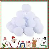 Gukasxi 24 Stück Schneeball weiß, weiß Künstliche Schneebälle künstliche Schneebälle für Indoor-Schneeballschlachten 7.5 cm, Winter Deko weiche Plüschbälle, Kunstschnee, tolle Weihnachtsdekoration