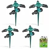 WZYTEU 4 Stück Rasensprenger, Sprinkler 360° Rotierende für Gartenbewässerungssysteme und Pastorale Bewässerung Verwendet Werden, Erdungsstecker