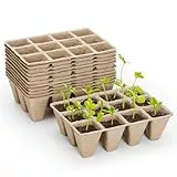GOTVUGE 10 Packungen Keimlings-Startschalen 120 Zellen, torffreie biologisch abbaubare Keimtrays Pflanzstarter-Töpfe für Sämlinge