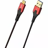 OEHLBACH Evolution C3 USB 3.0 USB-A auf 3.1 USB-C Lade- und Datenkabel – Schwarz/Rot – 2 m