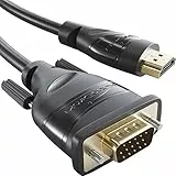 KabelDirekt – HDMI-VGA Adapter Kabel – 3m – in Deutschland entwickelt (HDMI auf VGA/D-Sub 15, Monitorkabel zum Anschluss von PC/Laptop und anderen HDMI-Geräten an VGA-Bildschirme bei 1080p/60Hz)