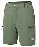 donhobo Kurze Hose Damen Outdoor Shorts Wanderhose Sommer Hosen Laufhose Sporthose Trainingshose für Wandern, Camping, Reisen (Helles Armeegrün, XL)